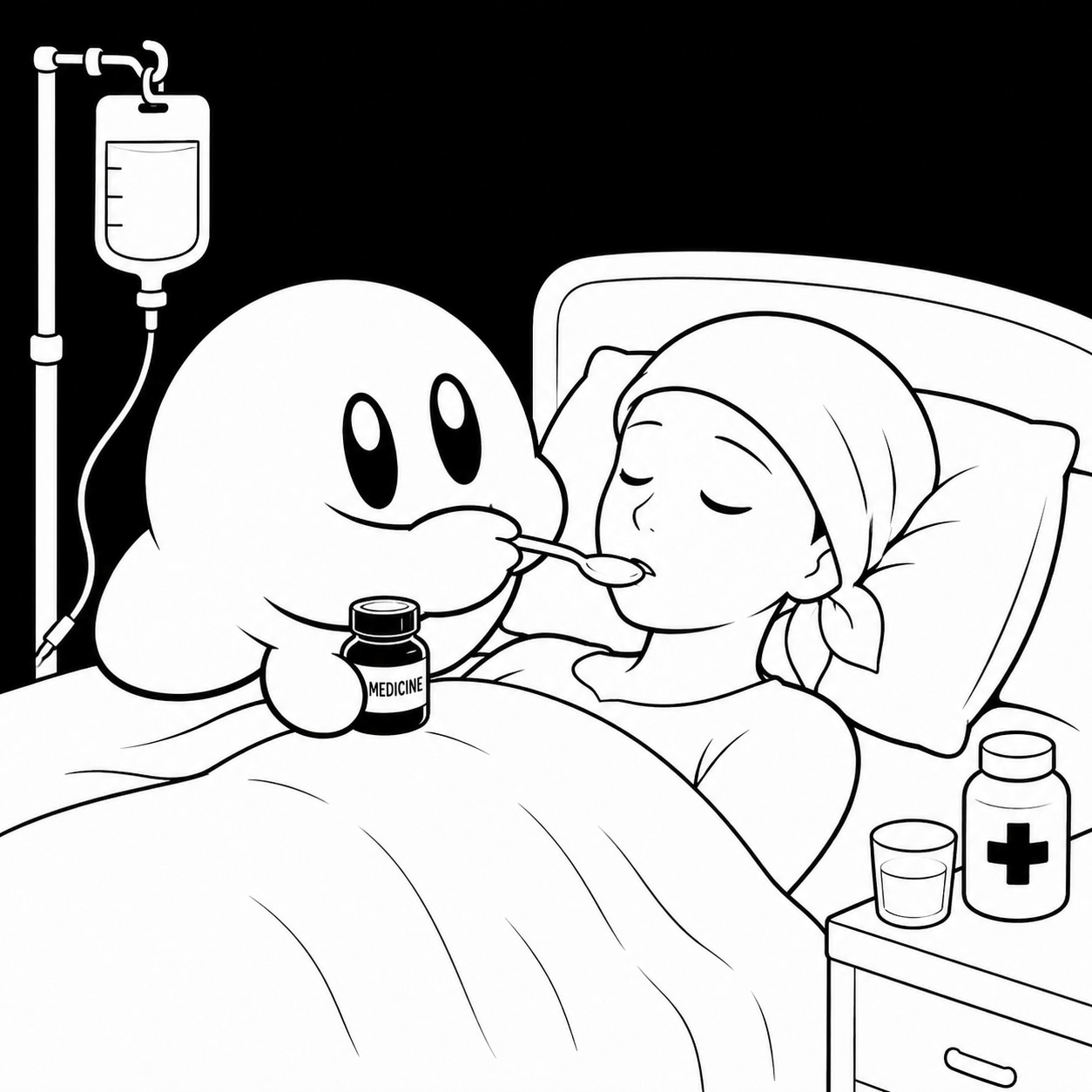 Kirblet and his holders standing with Alex's mom